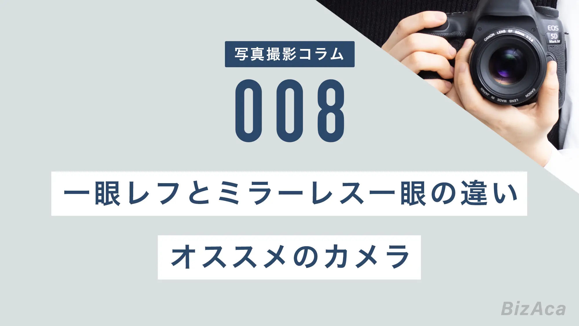 ミラーレス一眼と一眼レフの違い。ビジネス用にオススメのカメラ  